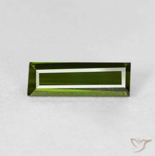 0.96ct Natürlicher dunkelgrün Turmalin, Baguette, VVS-VS