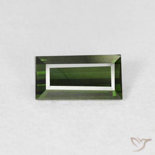 0.90ct Natürlicher dunkelgrün Turmalin, Baguette, VVS-VS