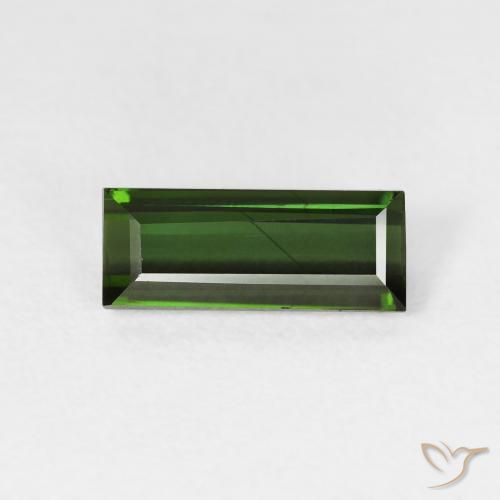 1.47ct Natürlicher dunkelgrün Turmalin, Baguette, VVS-VS