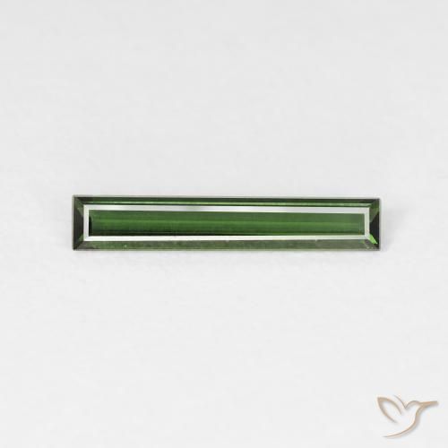 0.59ct Natürlicher dunkelgrün Turmalin, Baguette, VS