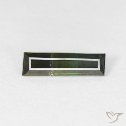 0.88ct Natürlicher tiefgrün Turmalin, Baguette, VS