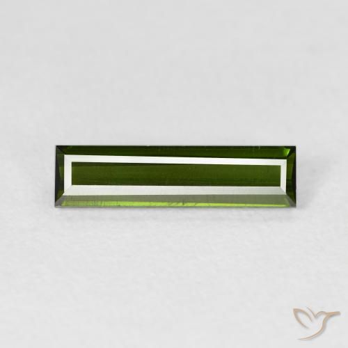 1.02ct Natürlicher tiefgrün Turmalin, Baguette, VVS-VS