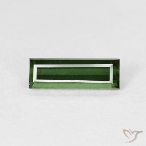0.79ct Natürlicher dunkelgrün Turmalin, Baguette, VVS-VS, Photo A