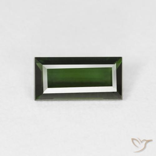 1.06ct Natürlicher dunkelgrün Turmalin, Baguette, VVS