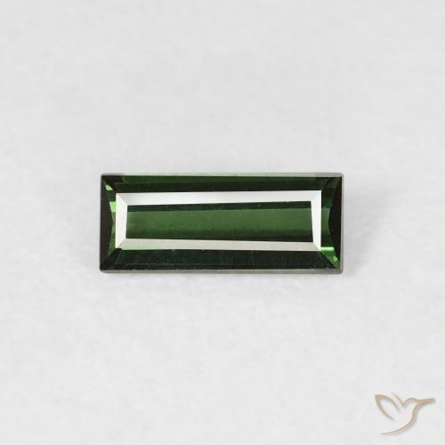 0.35ct Natürlicher dunkelgrün Turmalin, Baguette, VVS