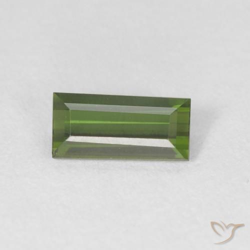 0.52ct Natürlicher tiefgrün Turmalin, Baguette, VVS, Photo A