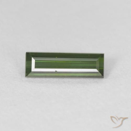 0.72ct Natürlicher dunkelgrün Turmalin, Baguette, VVS
