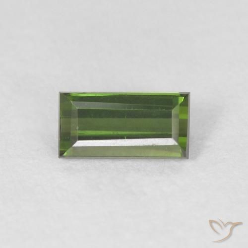 0.47ct Natürlicher dunkelgrün Turmalin, Baguette, VVS