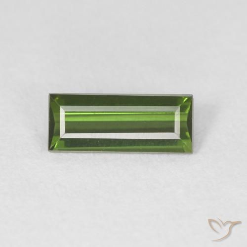 0.60ct Natürlicher Mittelgrün Turmalin, Baguette, VVS