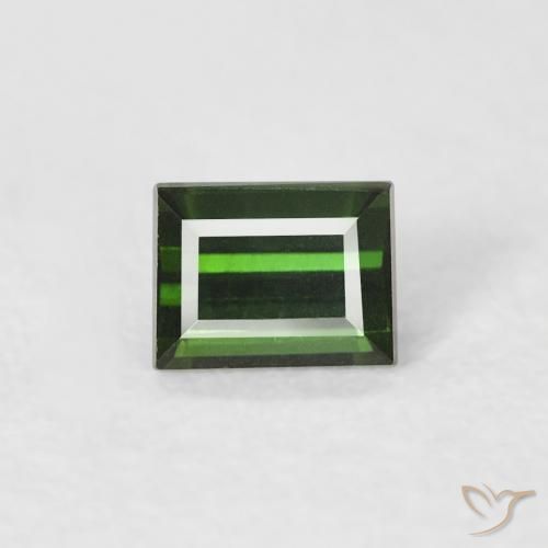 0.35ct Natürlicher dunkelgrün Turmalin, Baguette, VVS