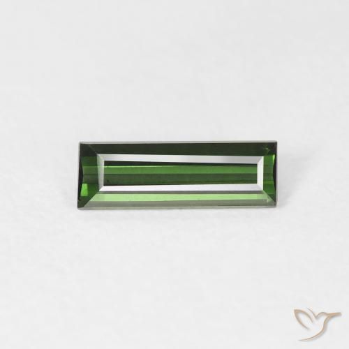 0.61ct Natürlicher dunkelgrün Turmalin, Baguette, VVS