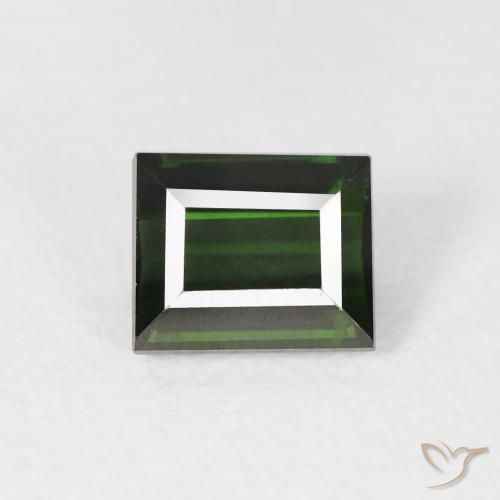 1.14ct Natürlicher dunkelgrün Turmalin, Baguette, VVS