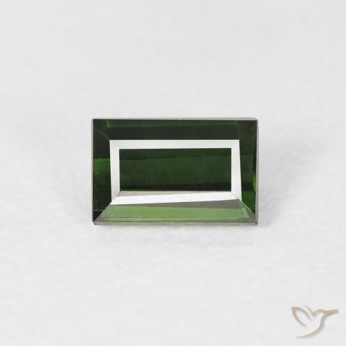 0.72ct Natürlicher dunkelgrün Turmalin, Baguette, VVS, Photo A