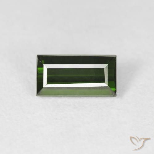 1.07ct Natürlicher Dunkles Erdgrün Turmalin, Baguette, VS