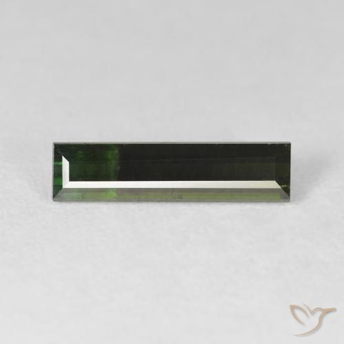 1.61ct Natürlicher Sehr dunkles Grün Turmalin, Baguette, VS