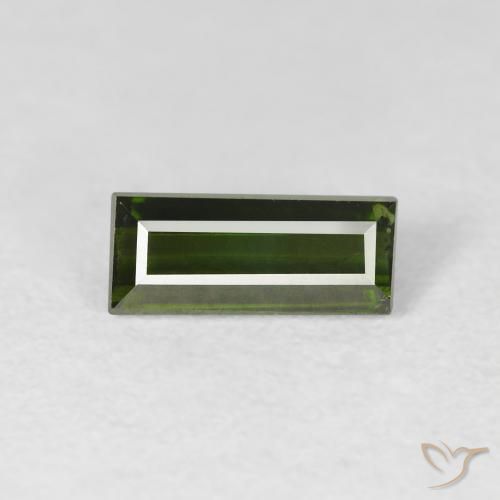 1.01ct Natürlicher dunkelgrün Turmalin, Baguette, VS