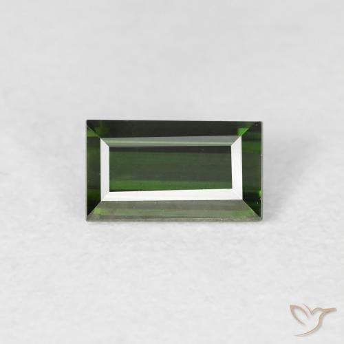 0.74ct Natürlicher Sehr dunkles Grün Turmalin, Baguette, VS