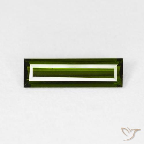 0.87ct Natürlicher dunkelgrün Turmalin, Baguette, VVS-VS