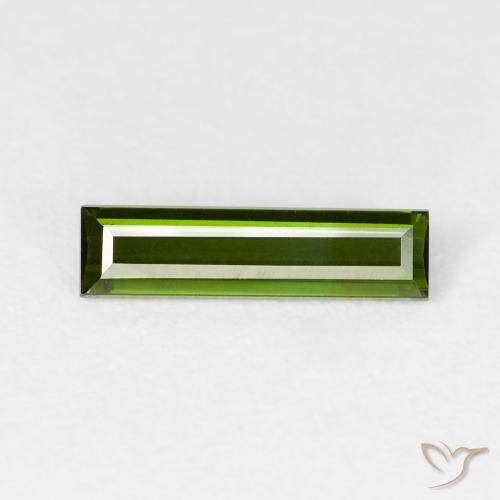 0.76ct Natürlicher dunkelgrün Turmalin, Baguette, VVS-VS, Photo A