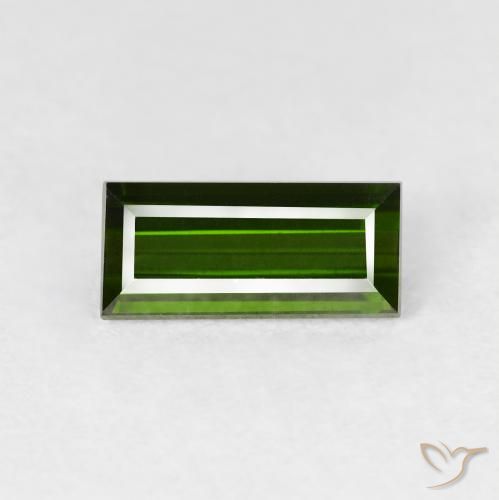 1.10ct Natürlicher dunkelgrün Turmalin, Baguette, VVS
