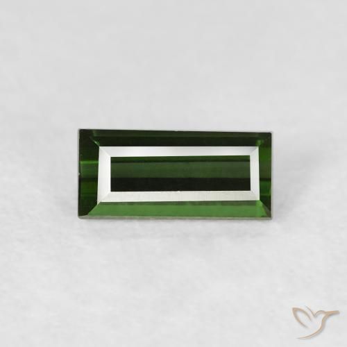 0.48ct Natürlicher tiefgrün Turmalin, Baguette, VVS