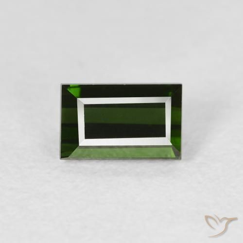 0.90ct Natürlicher tiefgrün Turmalin, Baguette, VVS