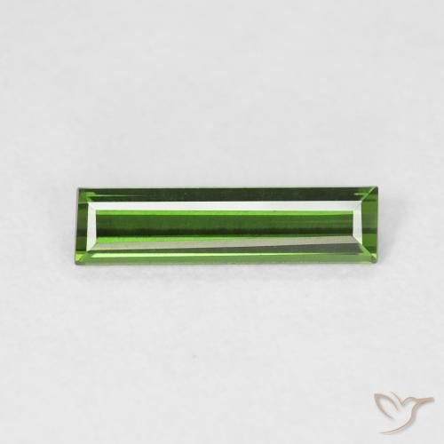 0.61ct Natürlicher tiefgrün Turmalin, Baguette, VVS