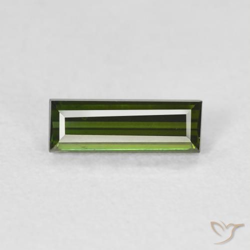 0.66ct Natürlicher tiefgrün Turmalin, Baguette, VVS