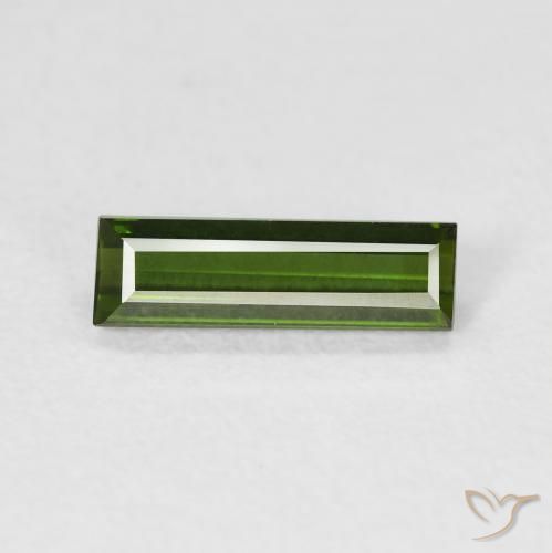 0.67ct Natürlicher gelblich-grün Turmalin, Baguette, VVS