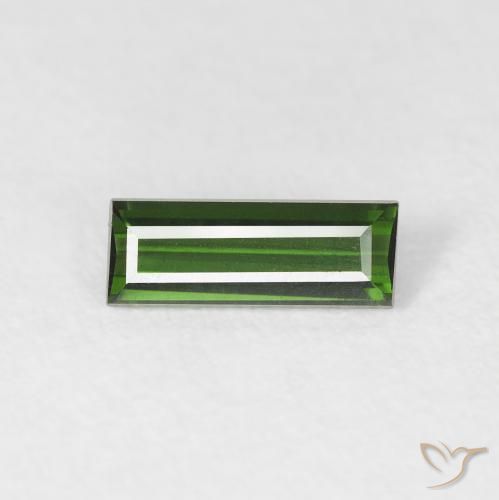 0.57ct Natürlicher tiefgrün Turmalin, Baguette, VVS
