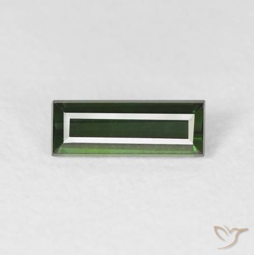 0.70ct Natürlicher dunkelgrün Turmalin, Baguette, VVS