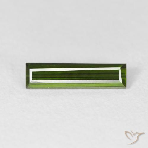 0.76ct Natürlicher dunkelgrün Turmalin, Baguette, VVS