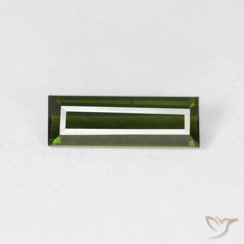 0.69ct Natürlicher dunkelgrün Turmalin, Baguette, VVS