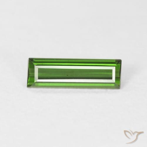 0.88ct Natürlicher dunkelgrün Turmalin, Baguette, VS