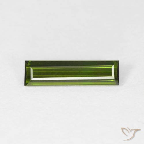 0.95ct Natürlicher dunkelgrün Turmalin, Baguette, VVS-VS