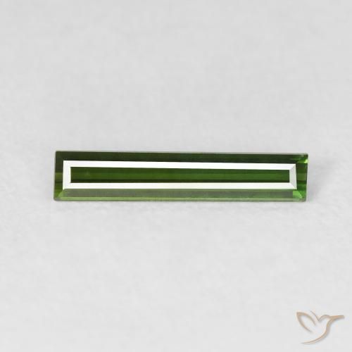 0.64ct Natürlicher dunkelgrün Turmalin, Baguette, VVS