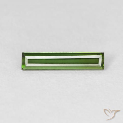 0.67ct Natürlicher dunkelgrün Turmalin, Baguette, VVS