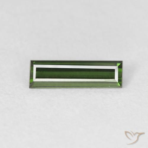 0.68ct Natürlicher dunkelgrün Turmalin, Baguette, VVS
