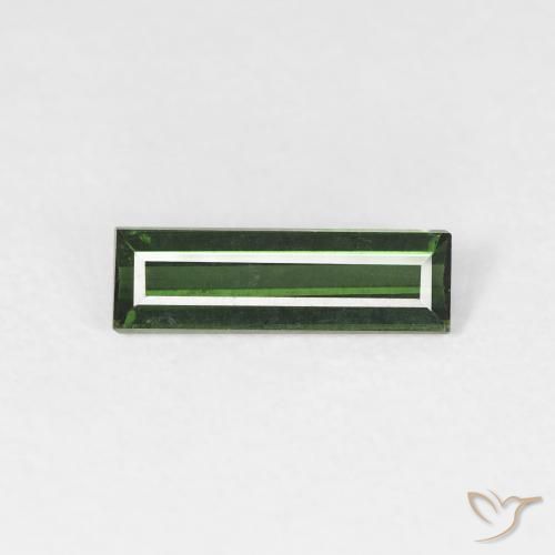 0.75ct Natürlicher Medium Dark-Green Turmalin, Baguette, VS