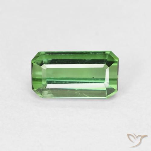0.85ct Natürlicher Mittelgrün Turmalin, Smaragdschliff, VS
