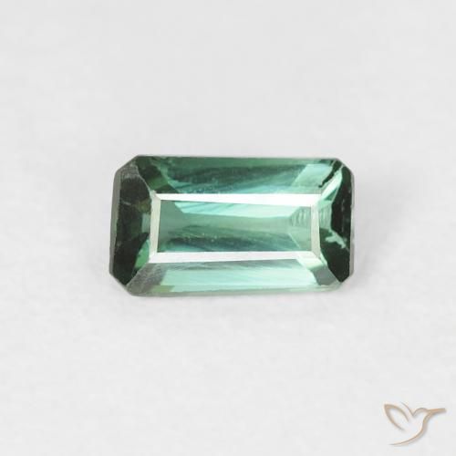 0.40ct Natürlicher dunkelgrün Turmalin, Smaragdschliff, VVS