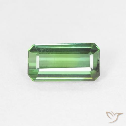 0.77ct Natürlicher Mittelgrün Turmalin, Smaragdschliff, VS