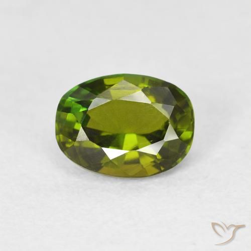 1.08ct Natürlicher Mittelgrün Turmalin, Oval, VVS-VS, Photo A