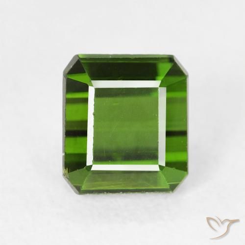 1.28ct Natürlicher dunkelgrün Turmalin, Smaragdschliff, VS