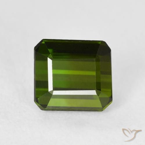 1.47ct Natürlicher tiefgrün Turmalin, Smaragdschliff, VVS