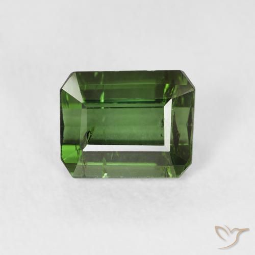 1.08ct Natürlicher Medium Dark-Green Turmalin, Smaragdschliff, VS-SI