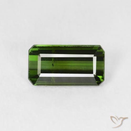 0.98ct Natürlicher dunkelgrün Turmalin, Smaragdschliff, VS-SI