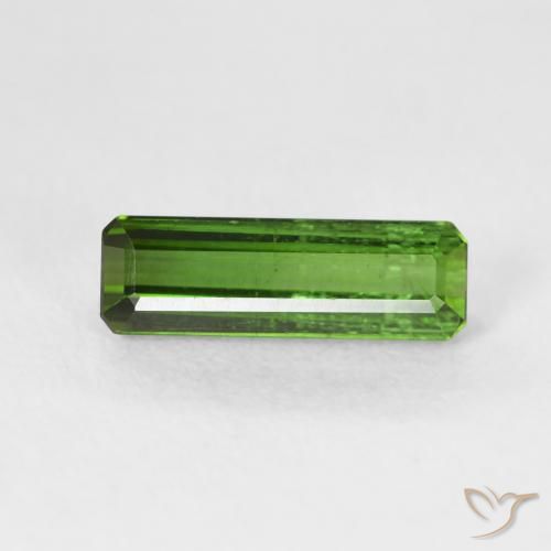 1.22ct Natürlicher Mittelgrün Turmalin, Oktagonschliff, VS, Photo A