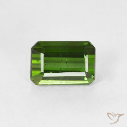0.60ct Natürlicher dunkelgrün Turmalin, Smaragdschliff, VS