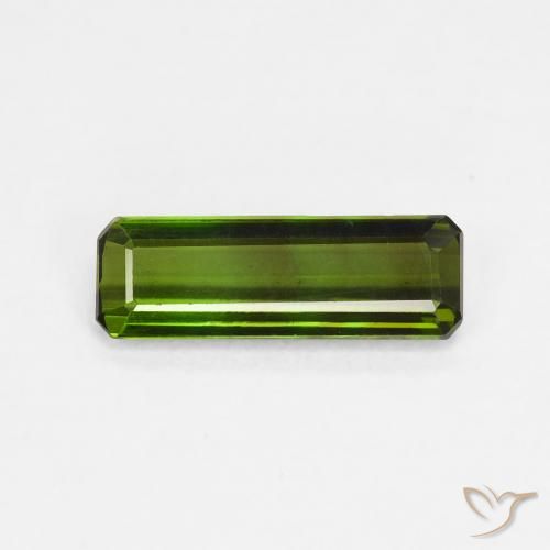 1.08ct Natürlicher dunkelgrün Turmalin, Smaragdschliff, VVS-VS